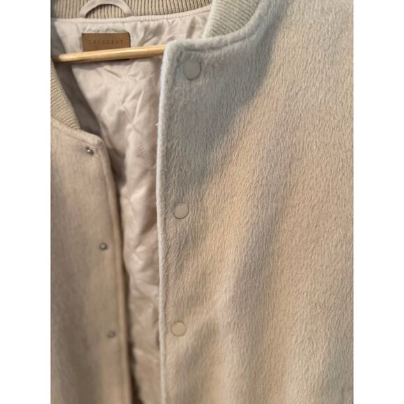 Crescent Beige Wool Blend Bomber Jacket Snap Front ✨ - Picture 3 of 7